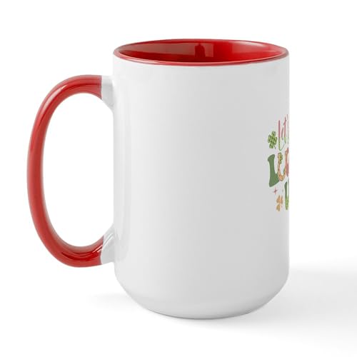 White/Red Inside - St Patricks Day Lucked Up 15 Oz Ceramic Large Mug