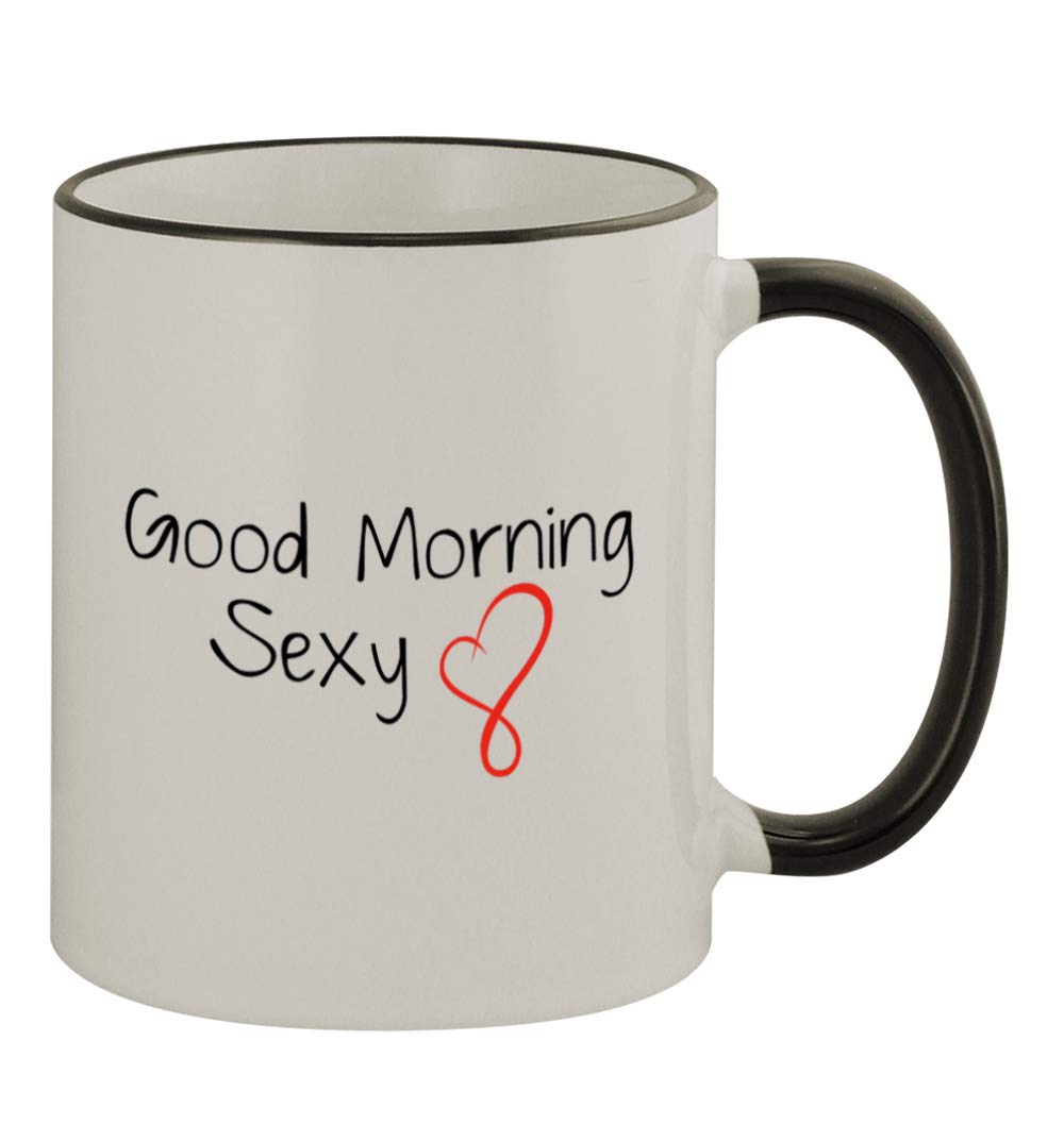 Funny Coffee Mug - 11oz Black Handle Ceramic Cup with 'Middle of the Road Good Morning Sexy #165' Humor Design - Perfect for Office, Home Use & Gift Giving