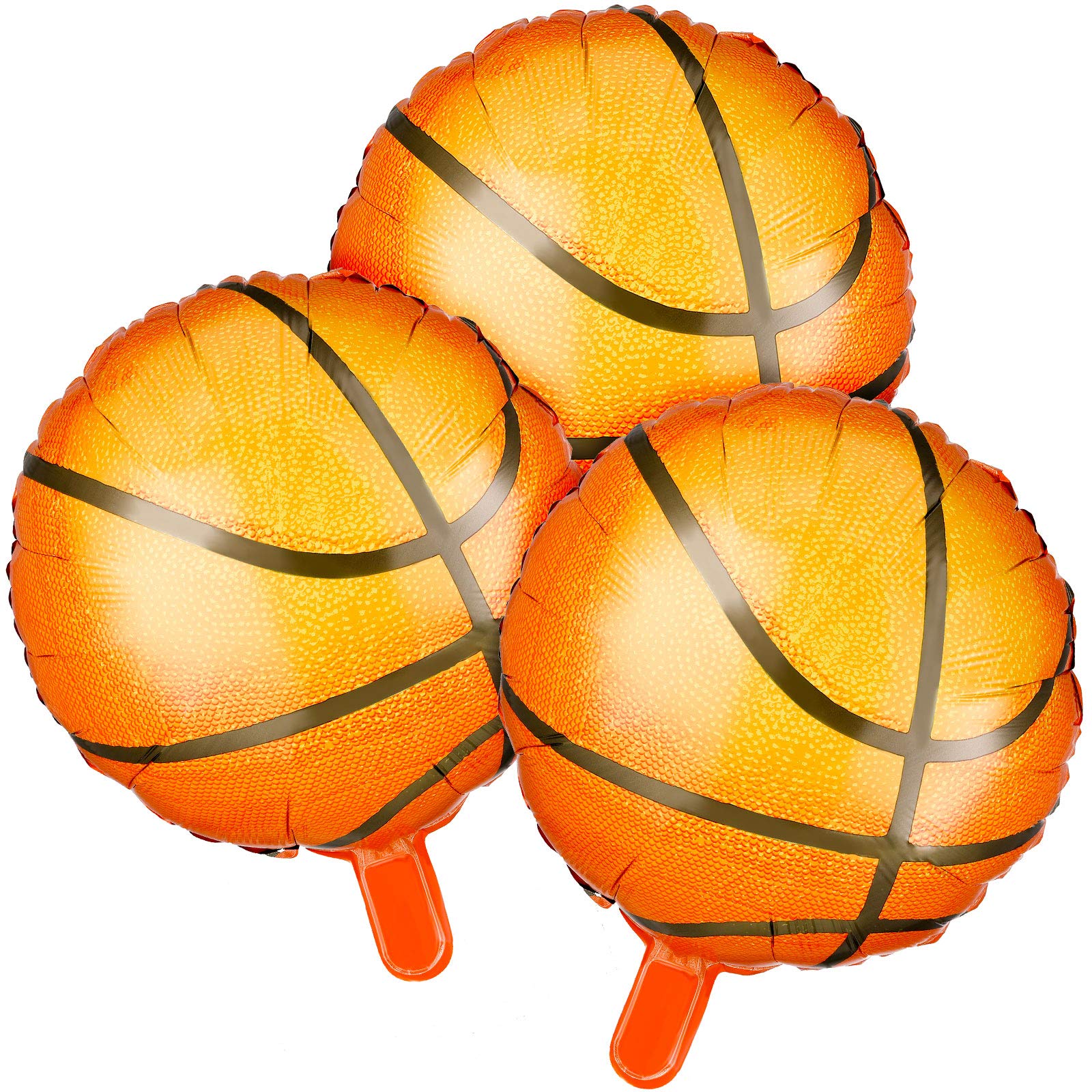 3 Pack 18 Inch Basketball Foil Balloons - Sports Theme Party Decorations for Birthday, Game Day, Graduation & Team Celebrations - Perfect for Indoor & Outdoor Decor