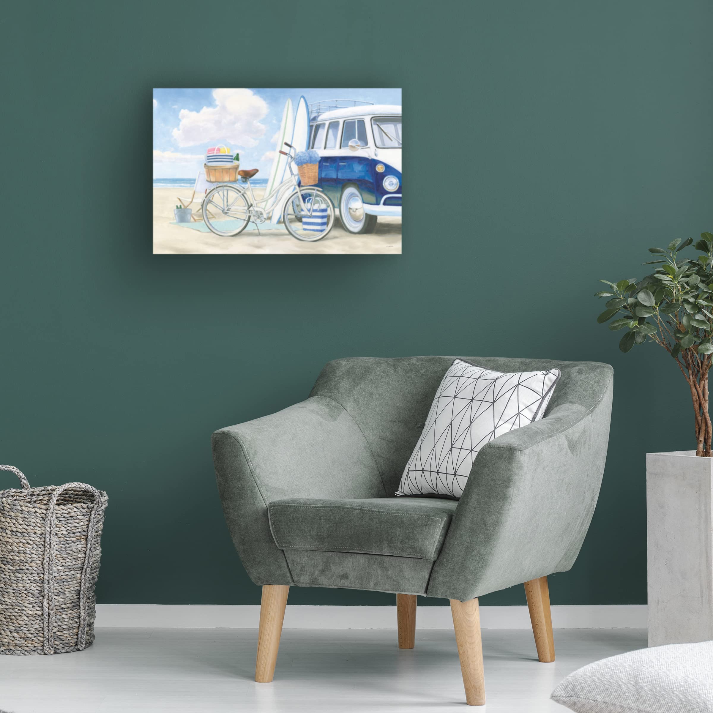 Trademark Fine Art 'Beach Time I' Canvas Wall Art by James Wiens - Coastal Decor for Living Room, Bedroom & Office