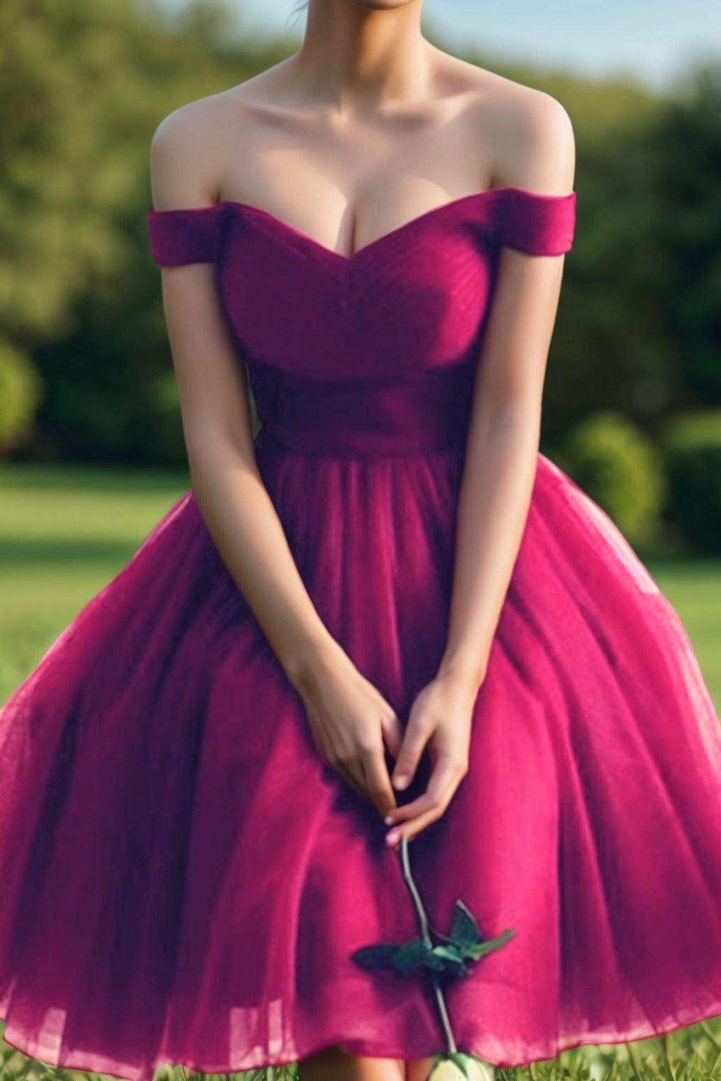 Elegant Princess Tea Length Tulle Homecoming Dress CS0526 - Perfect for Prom, Formal Dances & Special Occasions