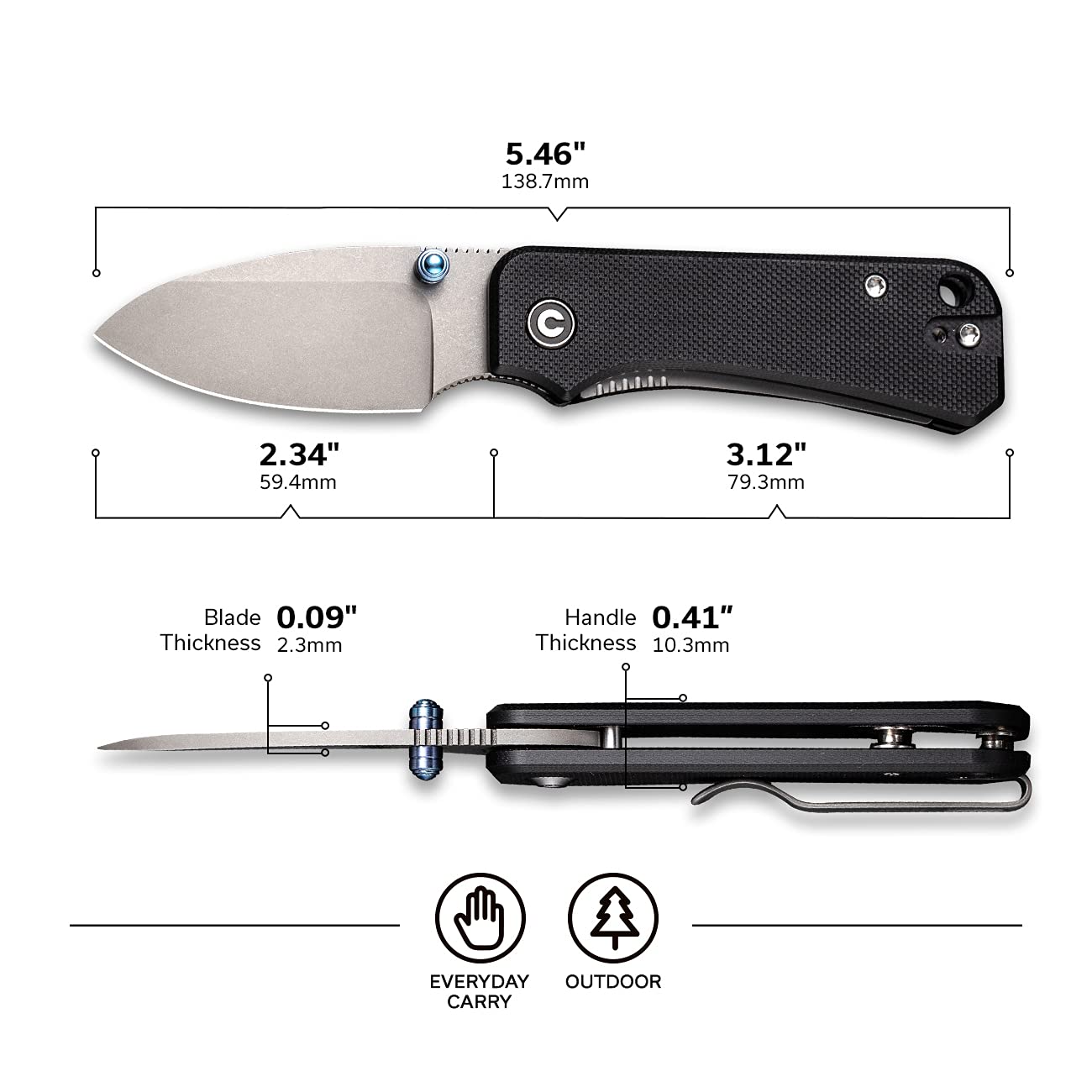 CIVIVI Baby Banter & Conspirator EDC Knife Set - Compact Folding Pocket Knives for Everyday Carry, Outdoor Camping & Survival Gear