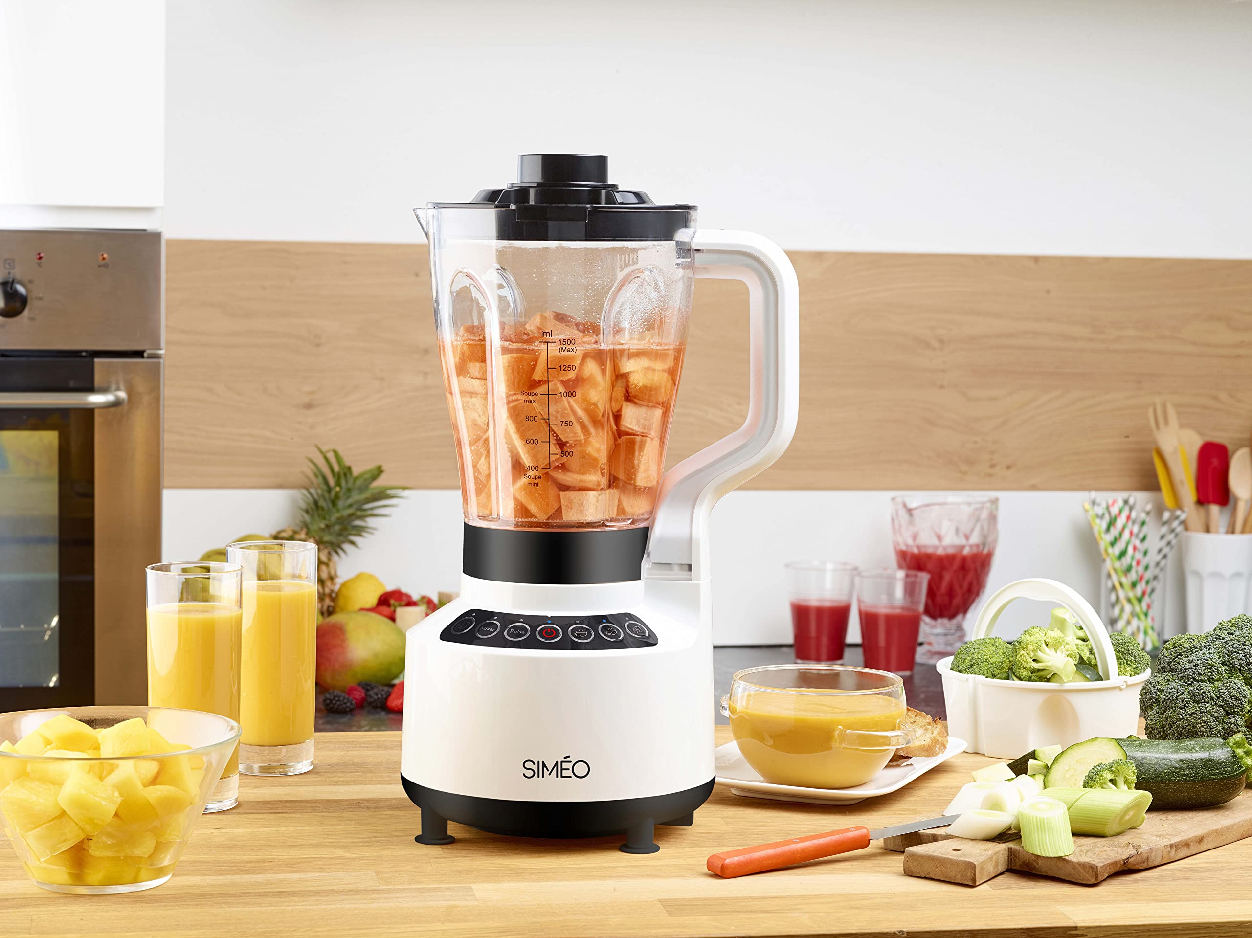 Siméo BCP510 Heated Blender - Professional Multifunctional Blender for Smoothies, Soups & Hot Drinks - Perfect for Home Kitchen & Healthy Lifestyle