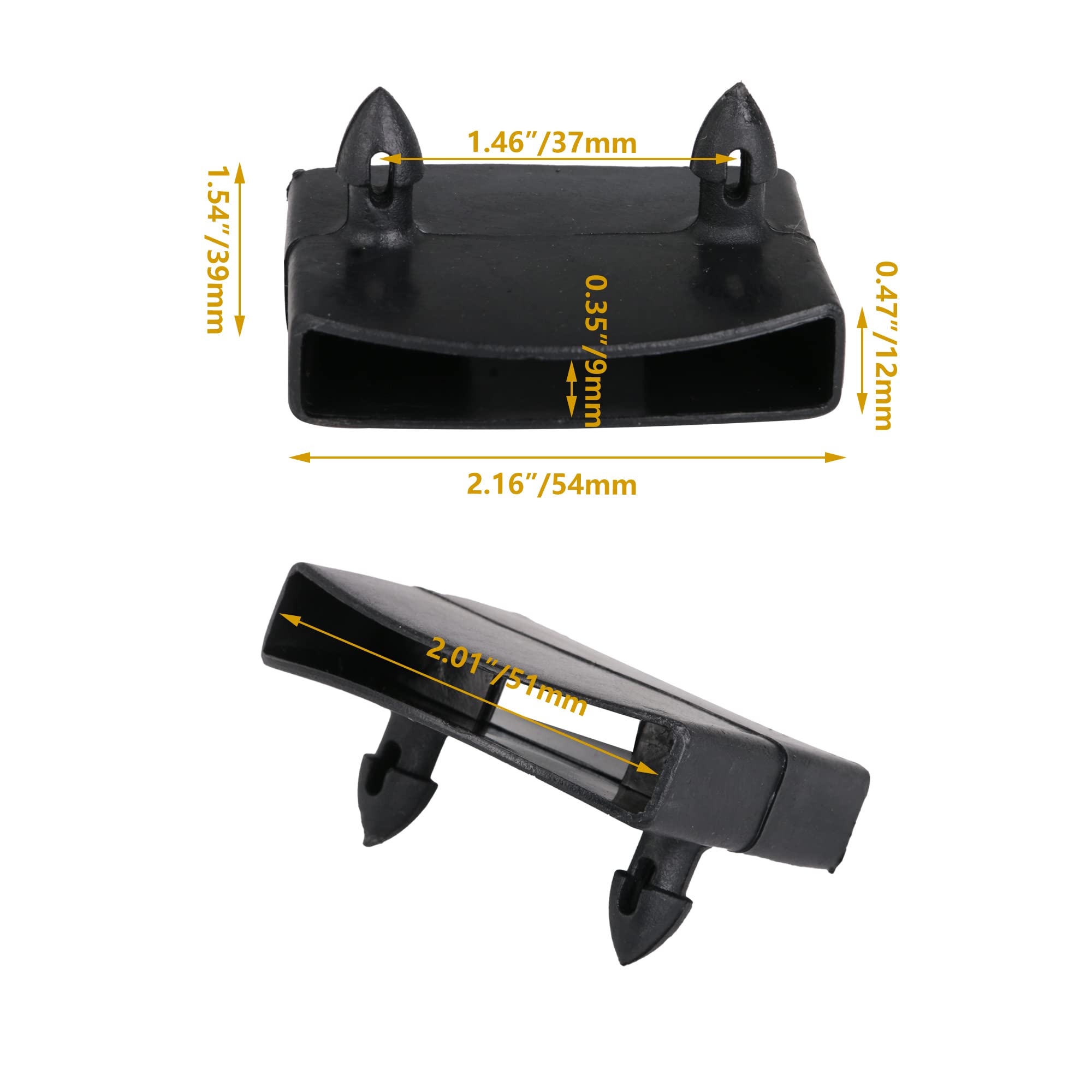 50mm Black Plastic Bed Slat Holders - Replacement Caps for Metal Bed Frames (Pack of 50) - Perfect for Bed Frame Repair and Mattress Support
