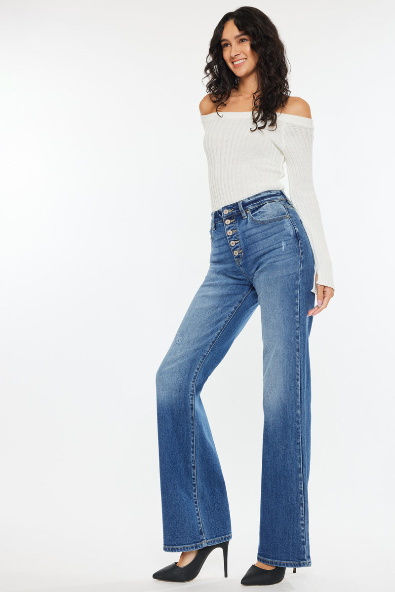 Celine Ultra High Rise 90's Flare Jeans for Women - Vintage High Waisted Bootcut Denim Pants | Perfect for Casual Outfits, Retro Style & Night Out