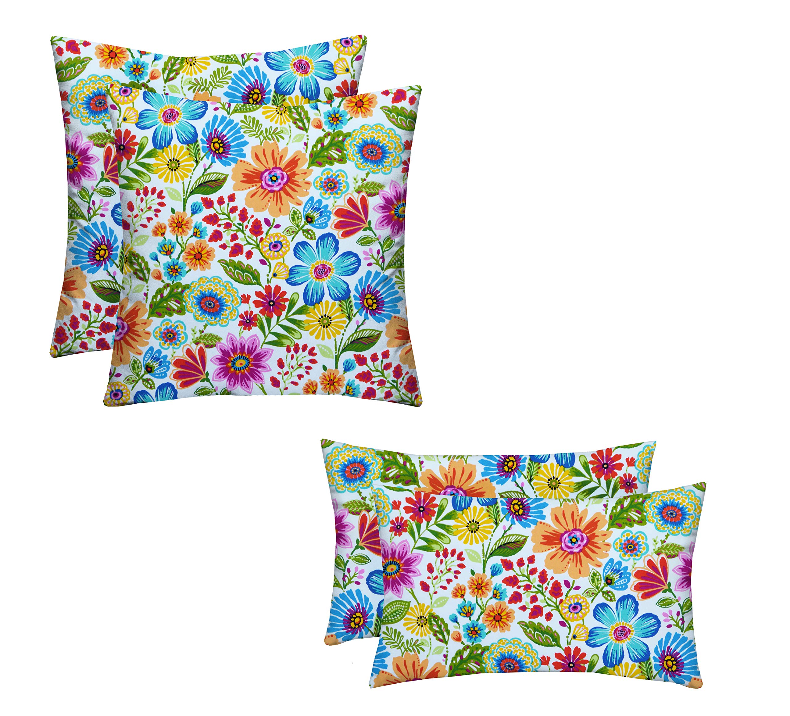 RSH DECOR: Set of 4 Lumbar & Square Throw Pillows (20