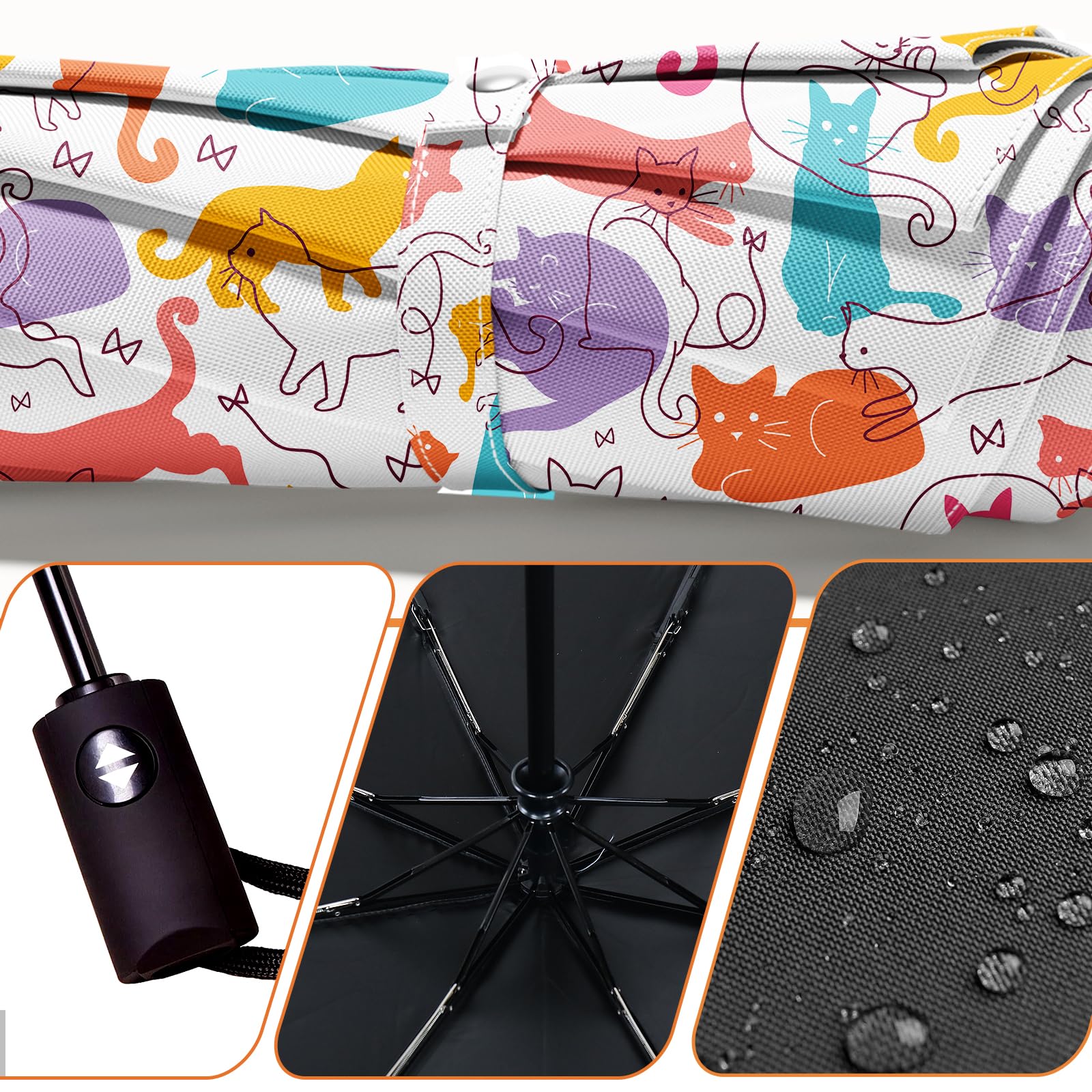 Compact Windproof Travel Umbrella - Automatic Open & Close, Portable UV Sun & Rain Protection for Women - Perfect for Commuting, Beach Trips, and Outdoor Activities