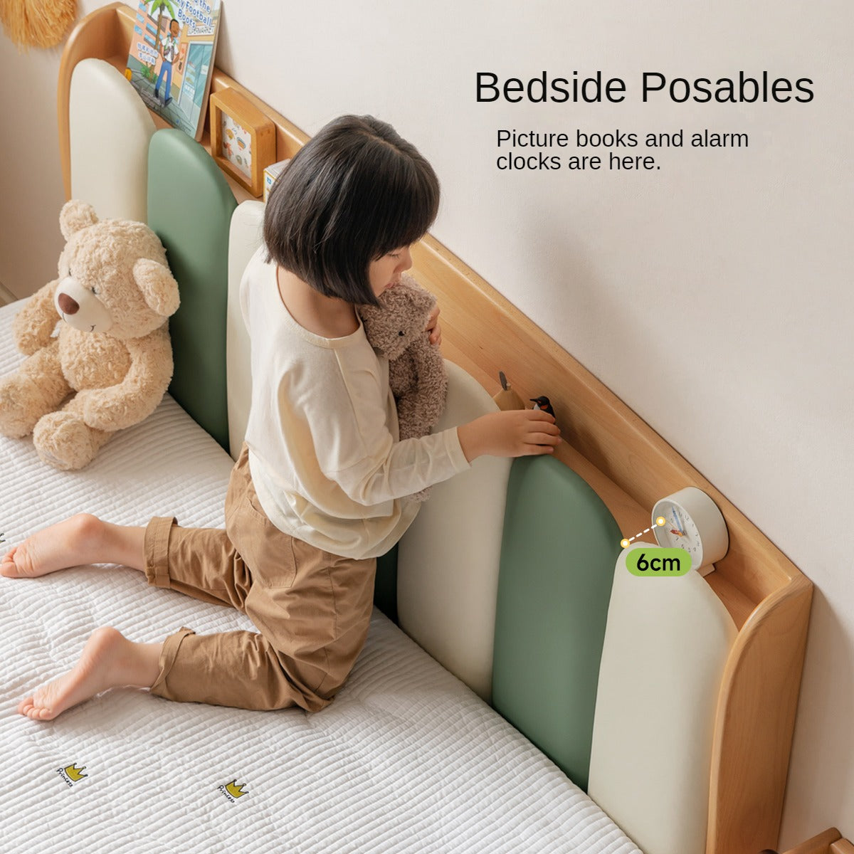 Solid Beech Wood Soft Single Kids Bed - Durable & Safe Children's Bedroom Furniture for Toddlers & Teens - Perfect for Bedrooms, Daycare, and Guest Rooms