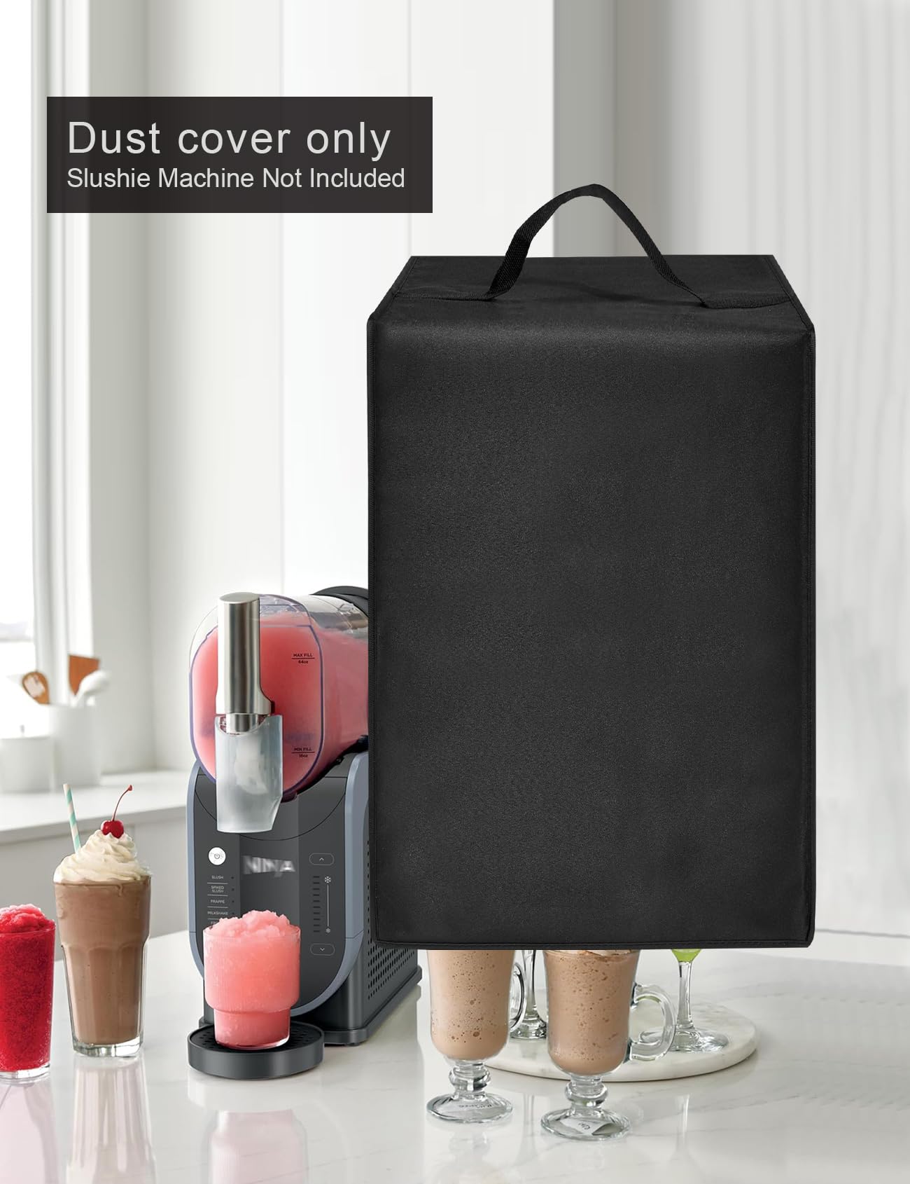 Waterproof & Dustproof Anti-Static Nylon Cover for Ninja Professional Slushie Maker FS301/FS301C - Perfect for Home Bars, Parties & Outdoor Events (Black)