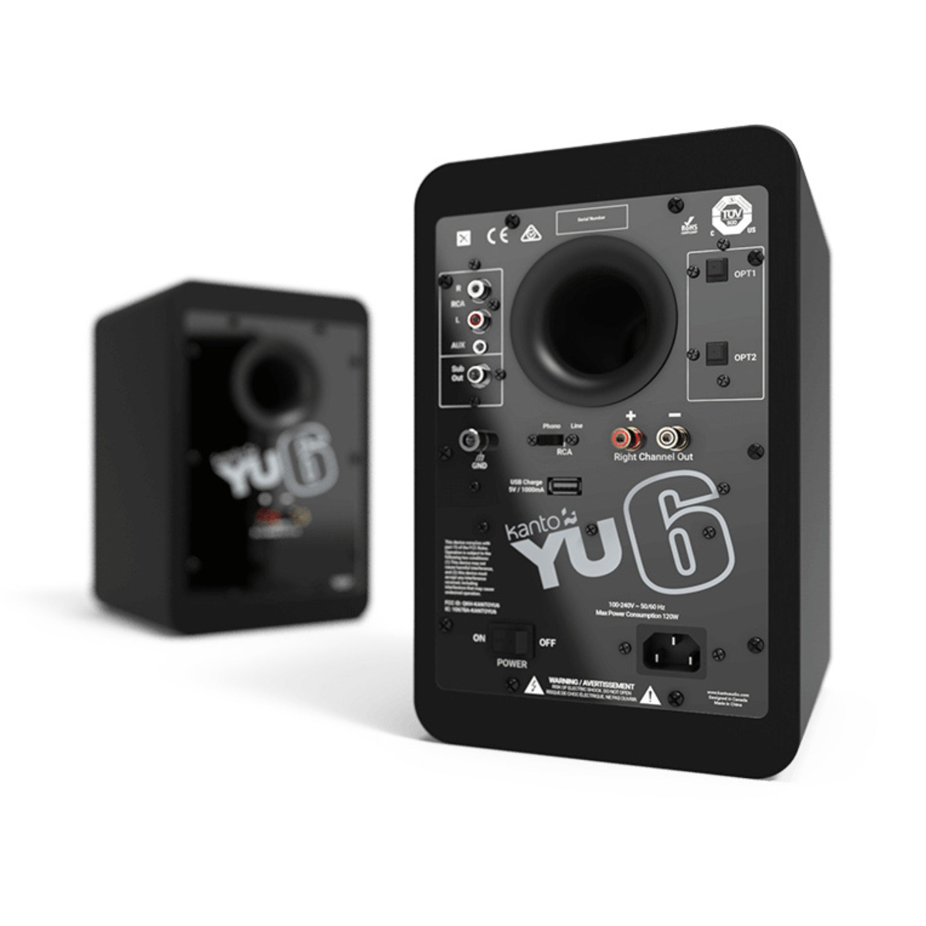 Kanto YU6 Powered Bluetooth Bookshelf Speakers with Phono Preamp - High-Quality Audio for Vinyl Records, Desktop, and Home Theater - Open Box Clearance Deal