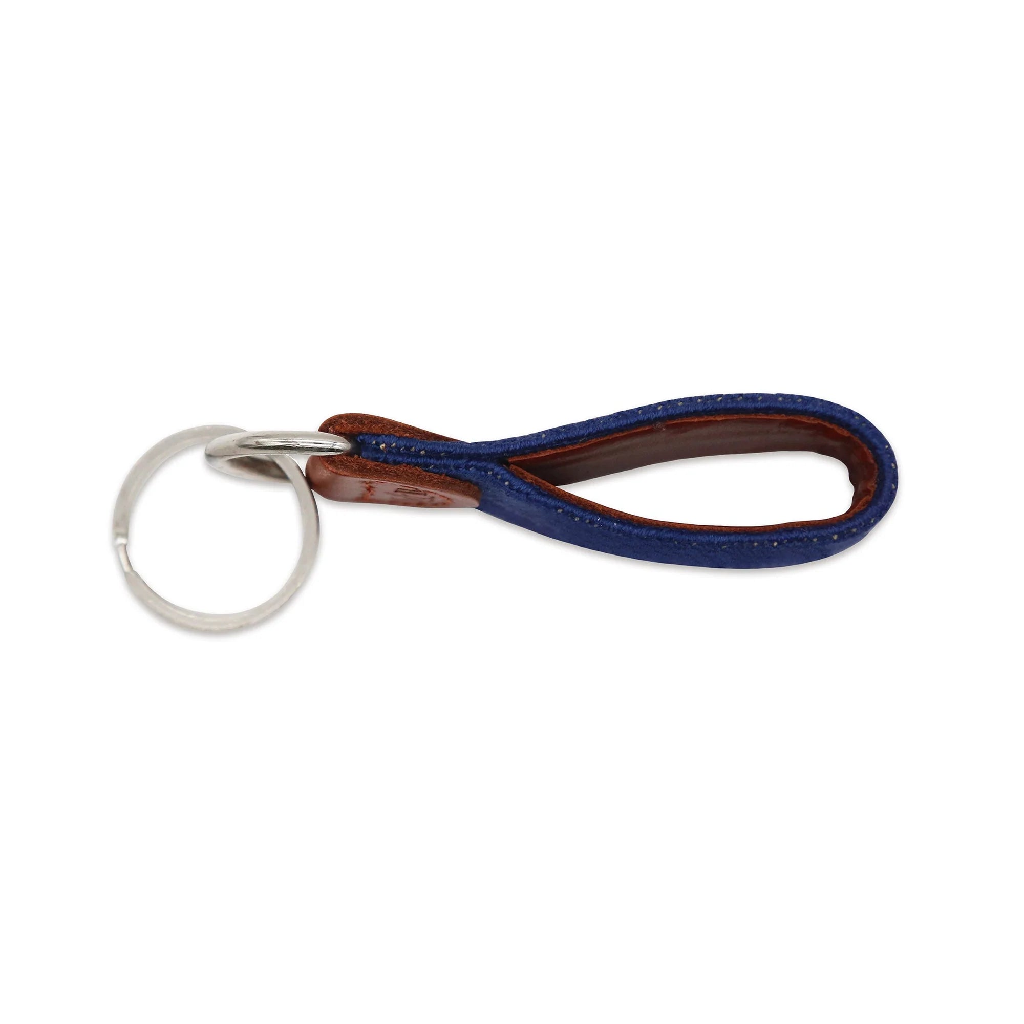 Auburn Needlepoint Key Fob - Navy Blue Handmade Leather Keychain for Car Keys - Perfect Gift for Men & Women - Home, Office & Travel Accessories
