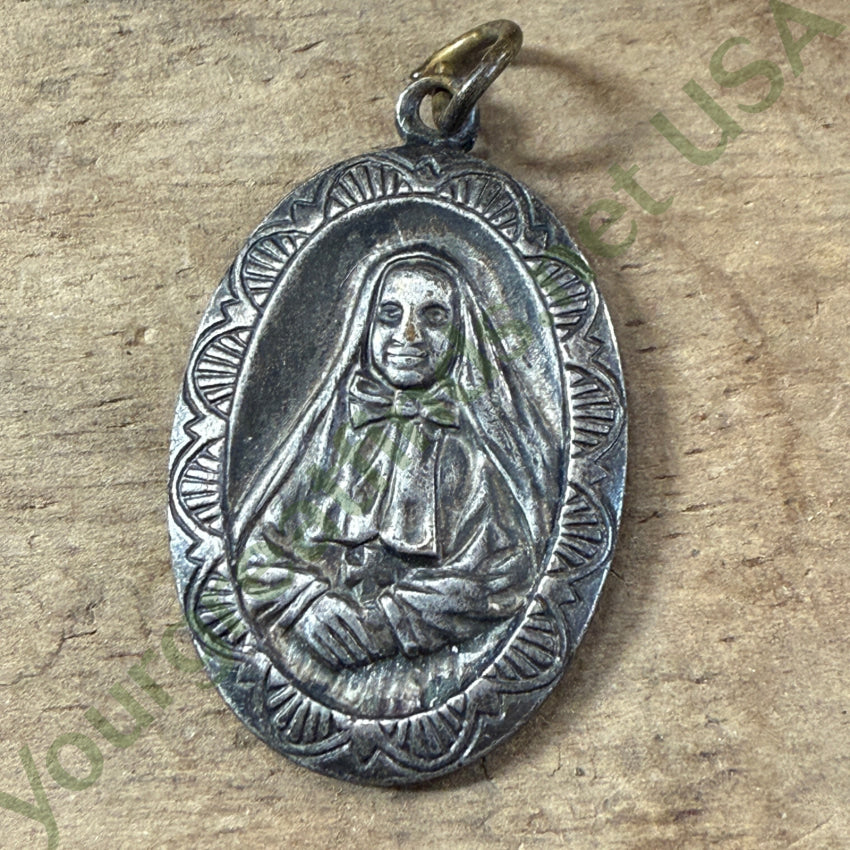 Vintage Sterling Silver St. Frances Xavier Cabrini Pendant Necklace - Religious Jewelry for Women - Perfect for Baptism, First Communion & Everyday Wear