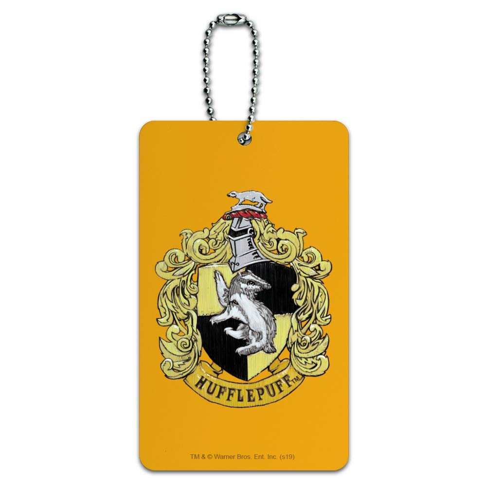 Harry Potter Hufflepuff Crest Luggage Tag - Waterproof Suitcase ID Tag for Travel, Carry-On & Backpack - Perfect for Harry Potter Fans, Travel Enthusiasts & Gift Giving