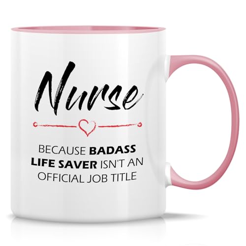 NSE001 - White Mug with Pink Handle and Inner