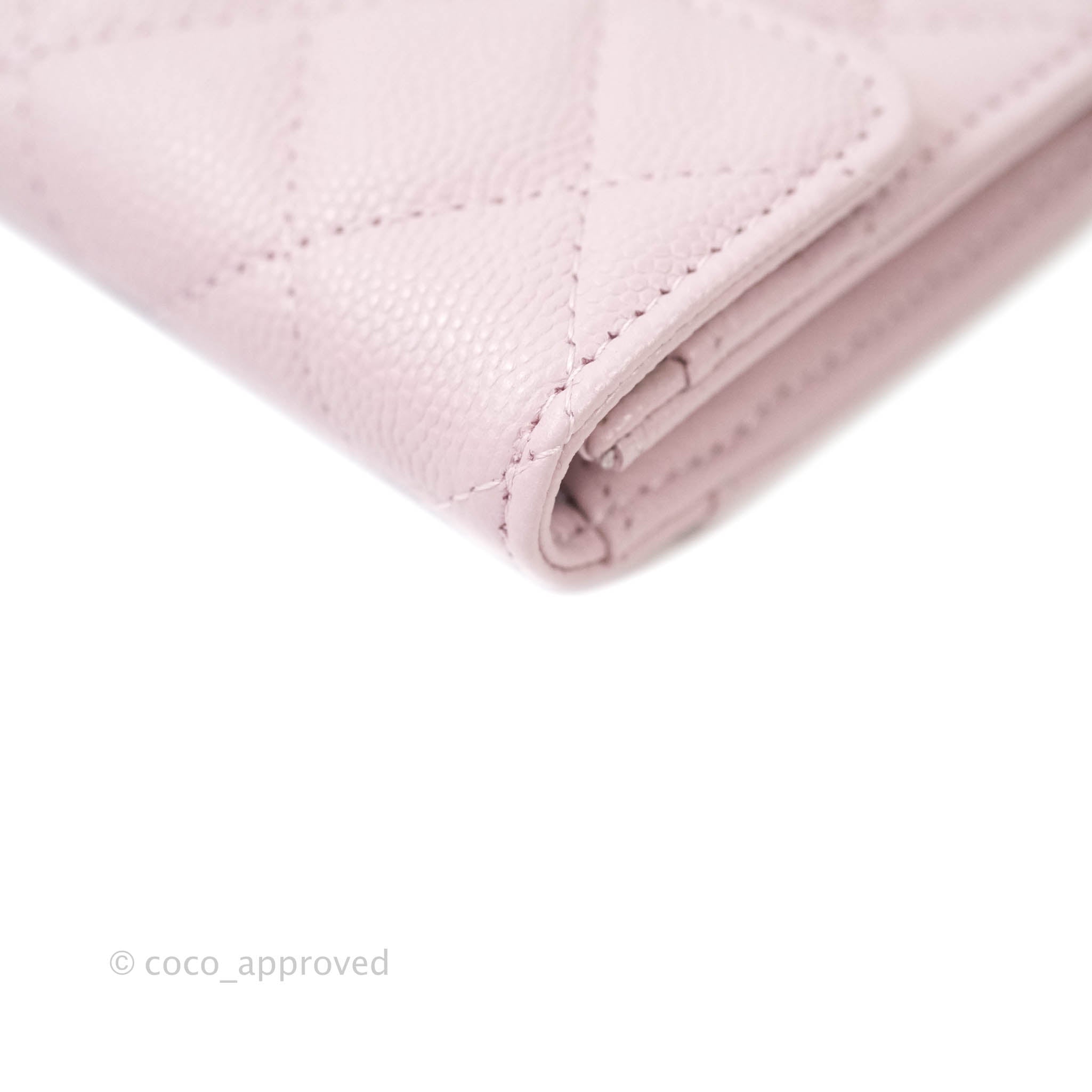 Chanel Caviar Quilted Flap Card Wallet in Lilac Rose Clair with Gold Hardware | 21S Collection | Perfect for Everyday Use & Luxury Gift Giving