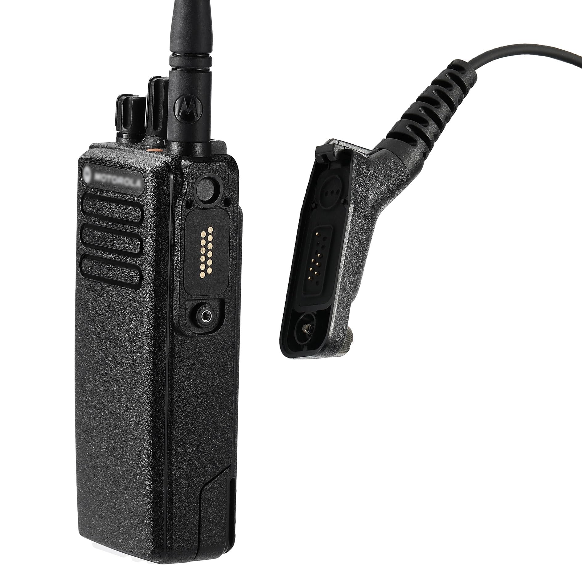 Motorola XPR 7550e Earpiece - Compatible with XPR6350, XPR6550, XPR7550, APX 4000, 6000, 7000 Walkie Talkies - Two Way Radio Headset with Mic & PTT Button - Ideal for Security, Construction & Event Communication