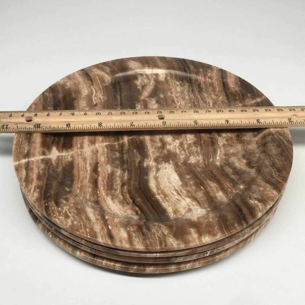 4-Piece Set Handmade Moroccan Onyx Plates - 8.5