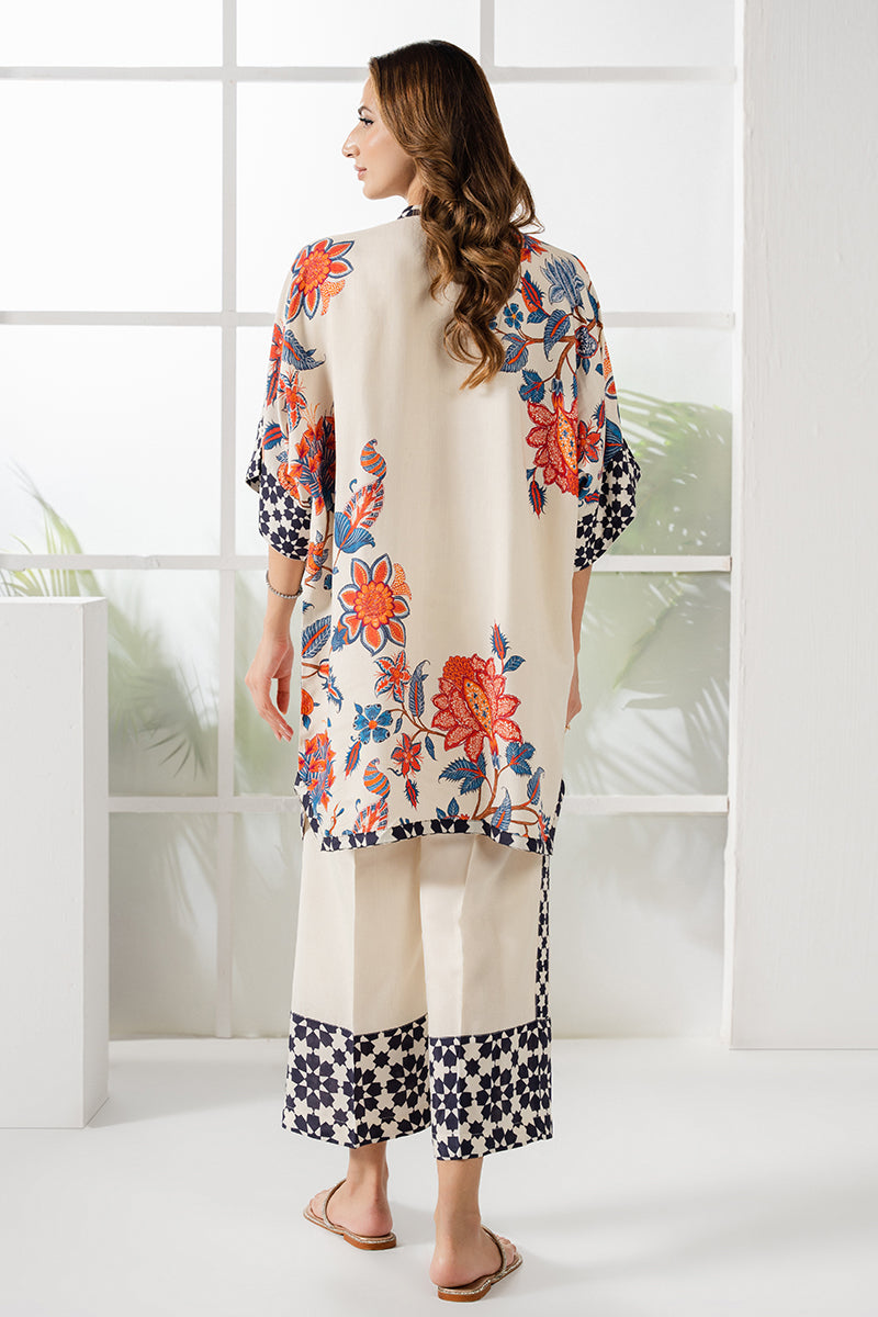 Stylish Ivory Garnet 2-Piece Outfit Set (Shirt & Trousers) for Women - Perfect for Office Wear, Casual Outings & Special Occasions