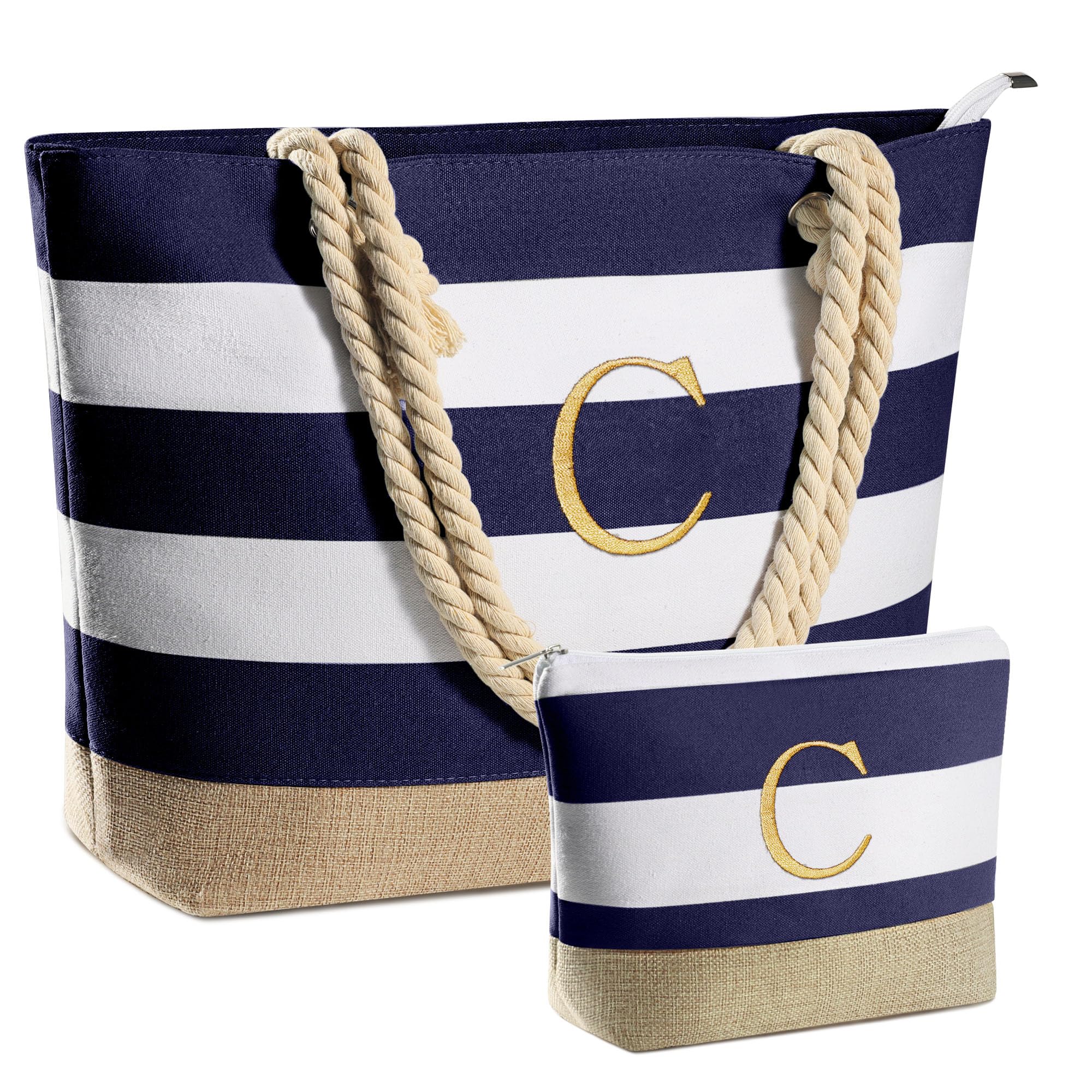 YOOLIFE Waterproof Beach Tote Bag for Women - Large Canvas Travel Tote with Zipper, Perfect for Pool, Vacation & Summer Essentials | Great Birthday Gift Idea for Her | Beach Day, Travel & Shopping Companion