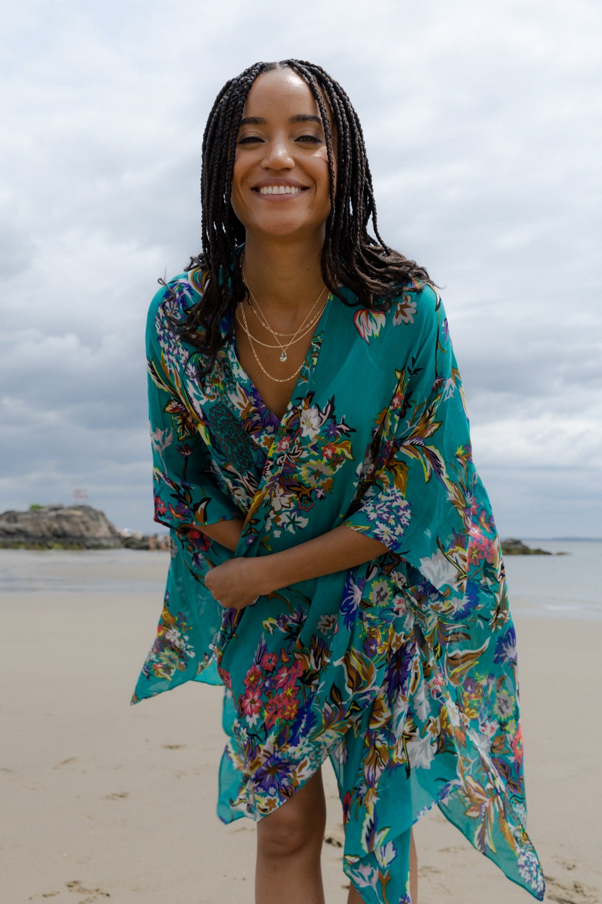 Elegant Floral Kimono Robe - Lightweight & Flowy Women's Cover Up for Beach, Pool, or Lounge Wear