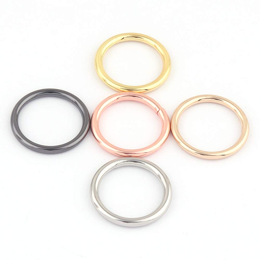 25mm Rose Gold O-Ring Metal Round Ring - Dog Collar Hardware, Keychain Charm, Jewelry Making Hook, Handbag & Purse Craft Supplies for Leatherworking (Rose Gold) - Perfect for DIY Accessories, Pet Gear & Fashion Projects