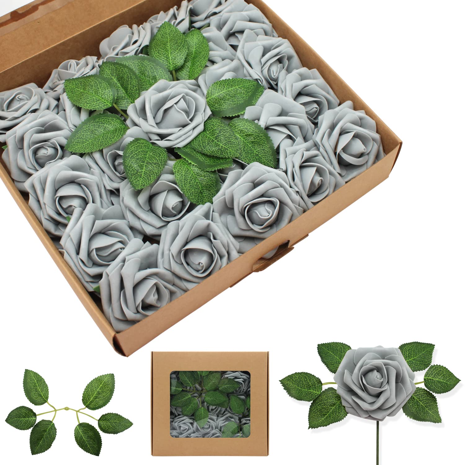 50PCS Realistic Artificial Foam Roses - 3