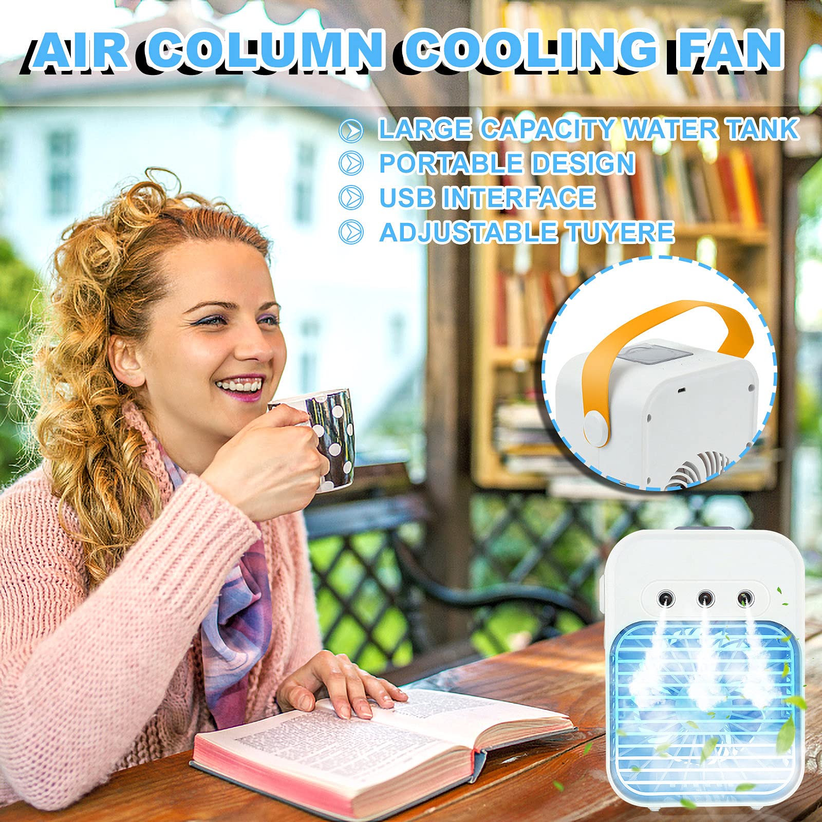 Portable Mini USB Air Cooler - Personal Desktop Fan for Home, Office & Dorm Room | Compact Cooling Solution for Workstation, Bedside & Small Spaces