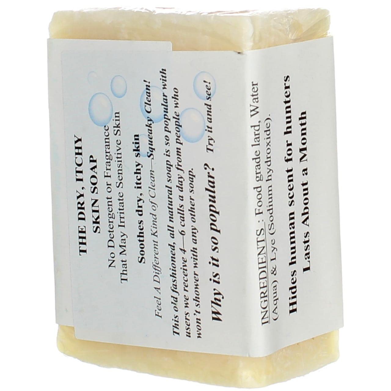 Grandma's Pure Lye Soap Bar - 6.0 oz Unscented Face & Body Wash - Natural Cleanser with No Detergents, Dyes or Fragrances - Pack of 6 (60018) - Ideal for Sensitive Skin, Eczema & Daily Gentle Cleansing
