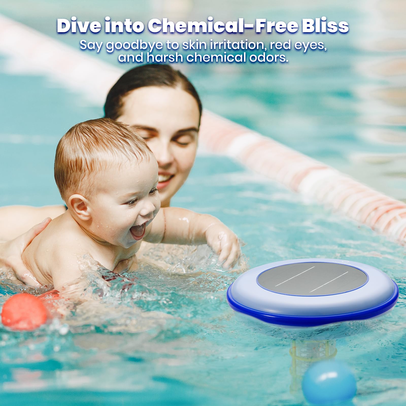 Airthereal S6 Solar Pool Ionizer - Floating Water Cleaner & Purifier for Crystal Clear Pool Water, Reduces Chlorine Use by 85%, Works in Fresh & Salt Water Pools & Spas - Perfect for Backyard, Inground & Above Ground Swimming Pools