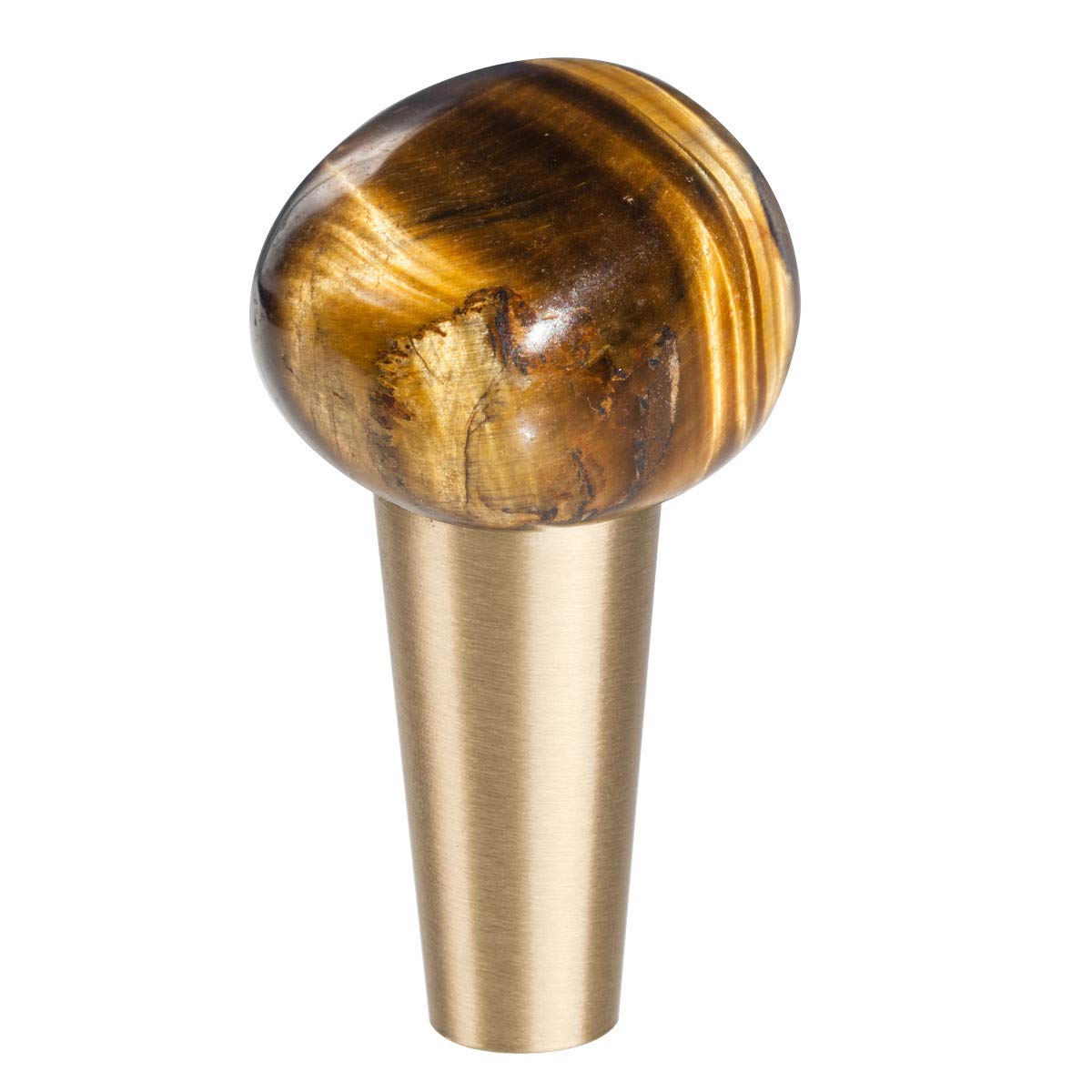 Natural Tiger's Eye Stone Cabinet Knobs & Door Pull Handles - Handcrafted Crystal Drawer Knobs for Dresser, Wardrobe, Cupboard (Pack of 2) - Perfect for Home Decor, Jewelry Organizer & Wall Mounted Coat Hanger