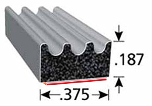 EPDM Closed Cell Sponge Rubber Seal Strip with 3M High Strength Adhesive Tape - 0.187