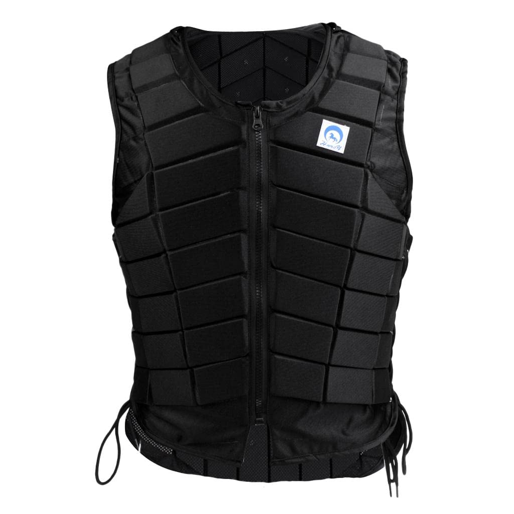 Menolana Equestrian Safety Vest for Adults & Kids - Horse Riding Protective Gear for Eventing, Jumping & Training - Adjustable Body Protector for Men & Women (Black) - Ideal for Show Jumping, Cross-Country & Riding Lessons