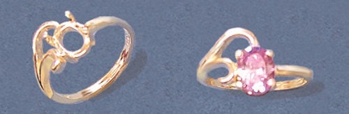 8x6mm Oval Solid Sterling Silver or 14K Gold Fancy Ladies Ring Setting - Size 7 (163886/143886) - Perfect for Engagement, Wedding, Anniversary & Special Occasion Jewelry