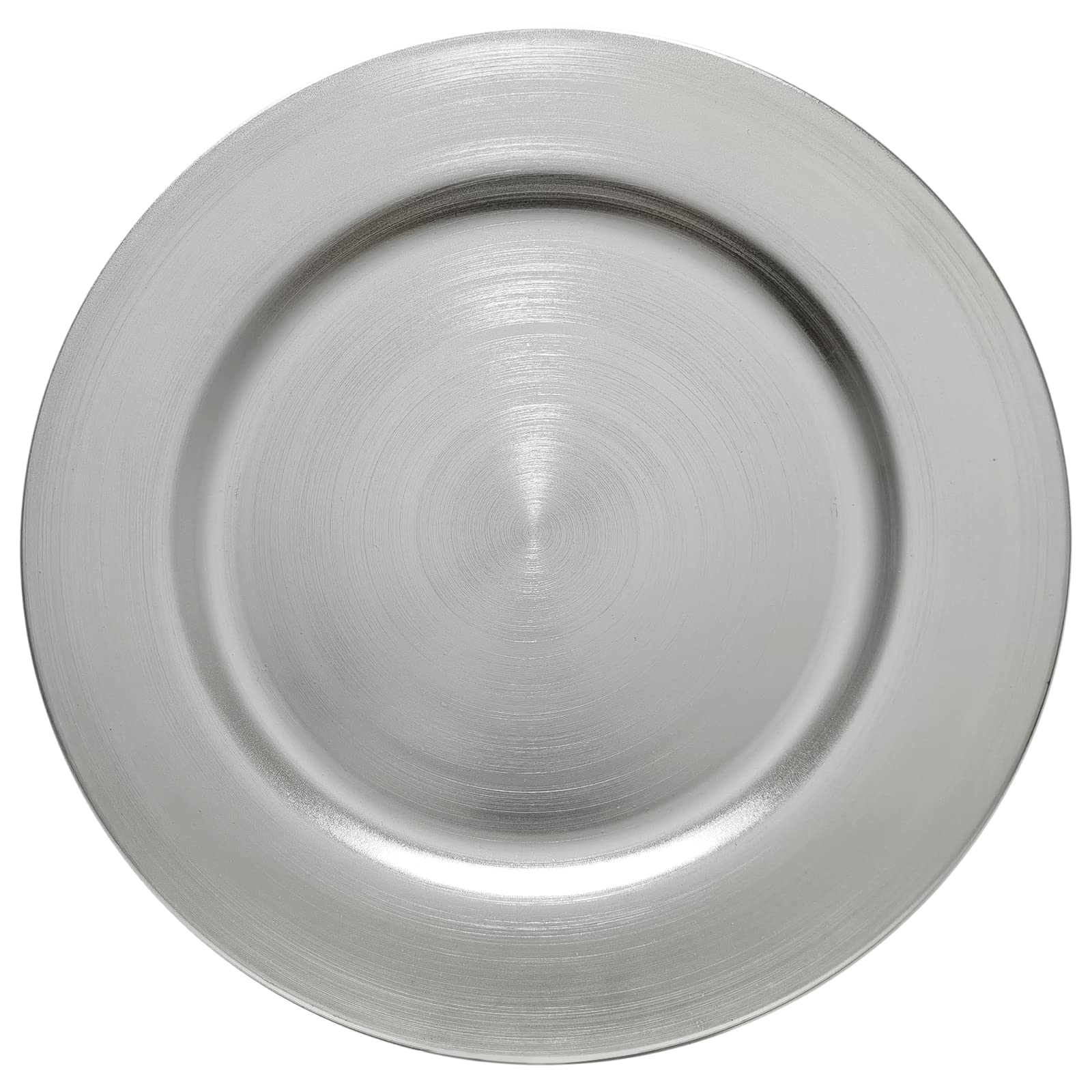 13 Inch Round Plastic Charger Plates Set of 8 - Elegant Metallic Silver Foil Dinner Plates for Wedding, Party, Banquet & Special Events - Perfect for Formal Dining, Buffet Service & Table Decorations