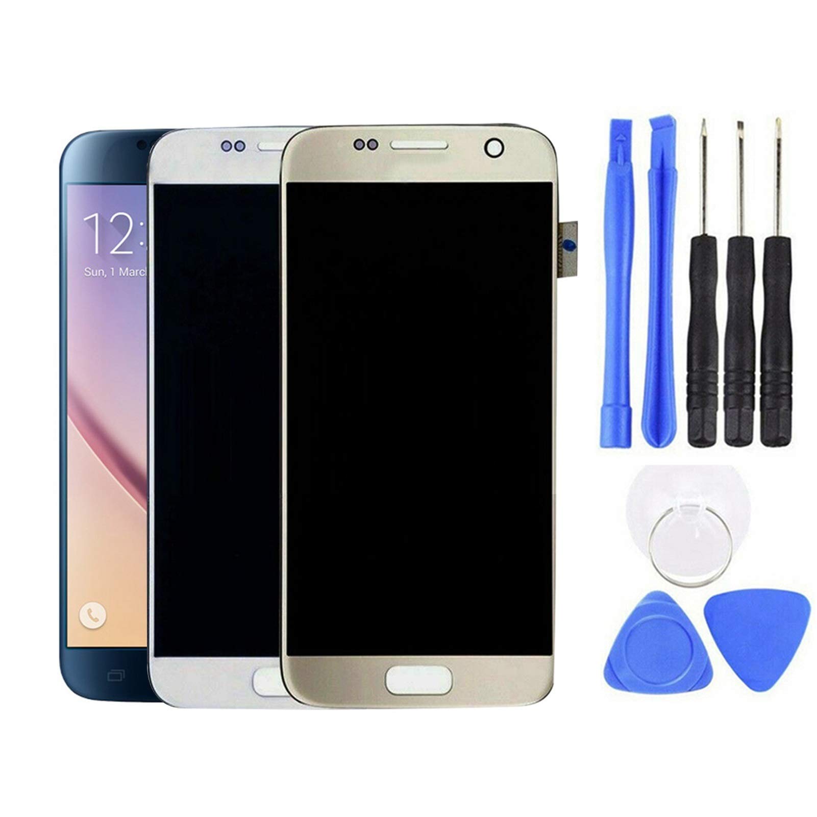 Samsung Galaxy S6 AMOLED Screen Digitizer Replacement Kit - LCD Display, Touch Screen & Speaker Repair Tools (Blue) | DIY Phone Repair Accessories for Home & Professional Use