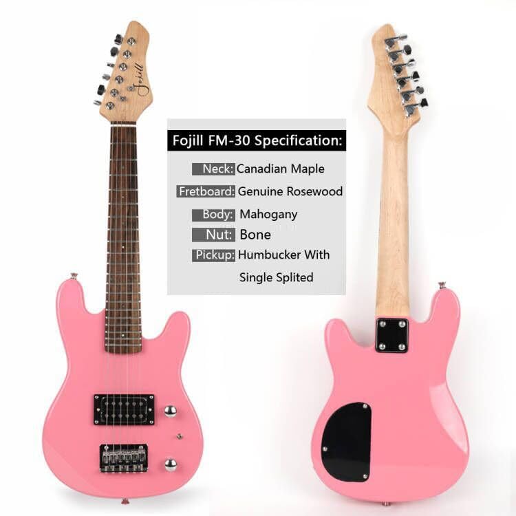 30 Inch Beginner Electric Guitar Kit for Kids & Teens - Starter Package with Amplifier, 600D Gig Bag, Picks, Cable, Strap & Extra Strings (Pink) - Perfect for Learning, Practice & Home Performances