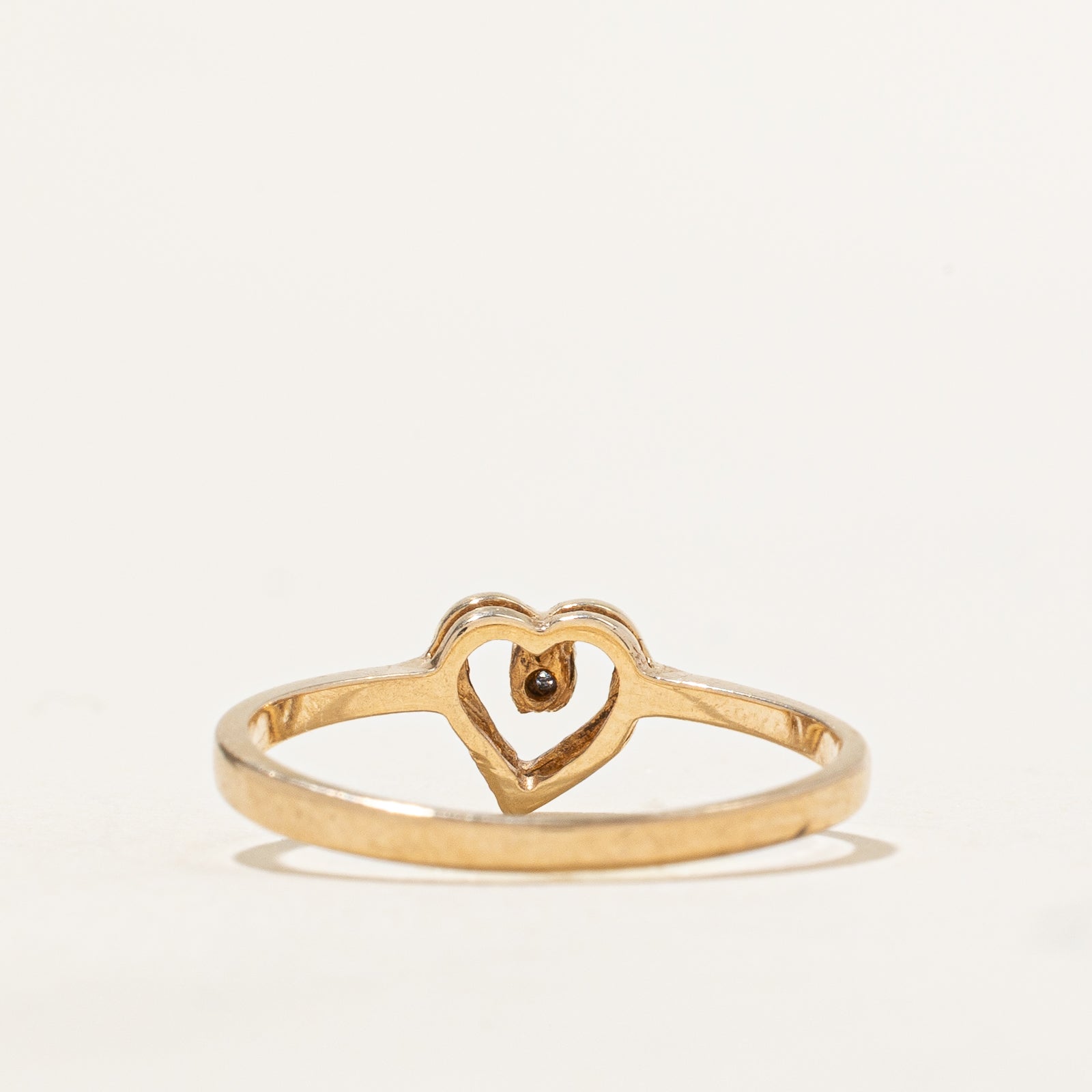 0.005ct Diamond Open Heart Ring - Size 7 | Elegant & Dainty Jewelry for Women | Perfect for Valentine's Day, Anniversary & Romantic Gifts