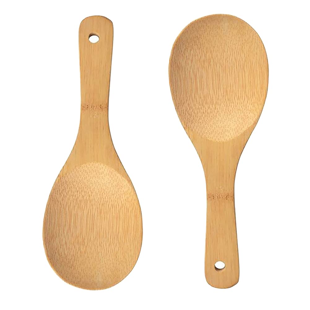 4-Piece Bamboo Non-Stick Rice Spoon Set - Sushi Paddle & Scooper Spatula for Cooking, Serving, and Meal Prep - Perfect for Rice, Sushi, Stir-Fry & Kitchen Use