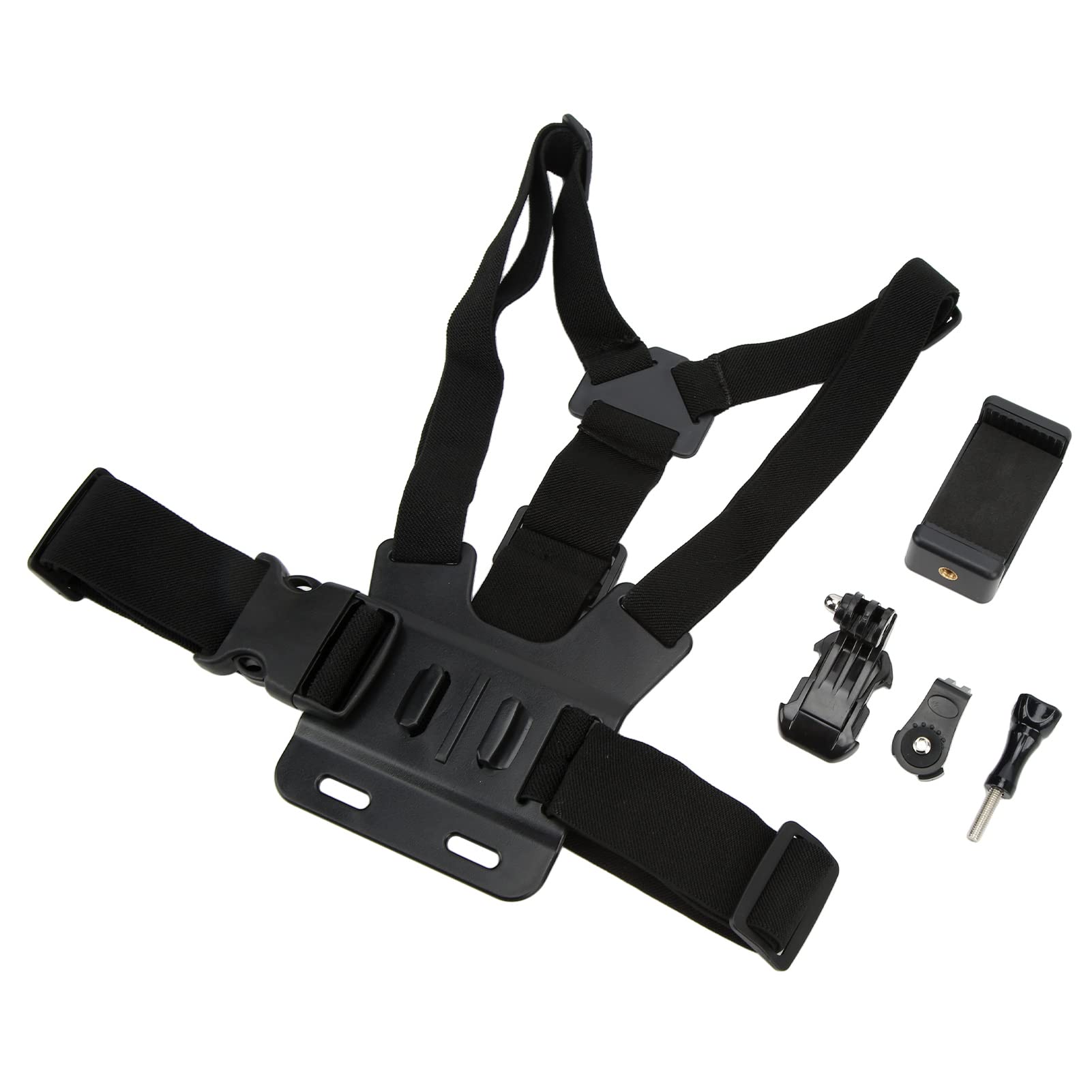 Adjustable Phone Chest Mount Harness for POV Action Camera & Smartphone - Compatible with iPhone, Samsung, GoPro - Perfect for Hiking, Cycling, Vlogging & Hands-Free Recording