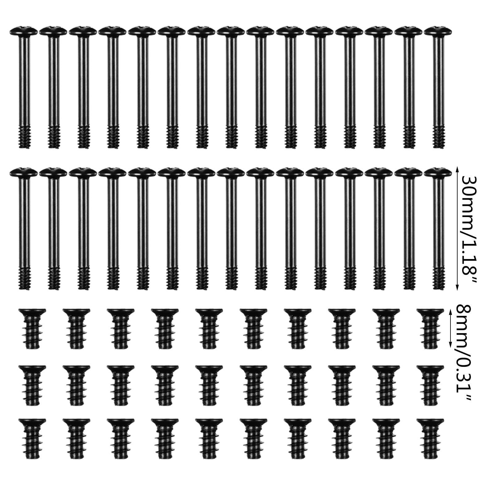 60pcs PC Case Fan Screws Set - Self-Tapping Computer Cooling Fan Mounting Screws (Long & Short) for Secure PC Case Fan Installation | Perfect for Gaming Rigs, Workstations & Server Cooling Systems