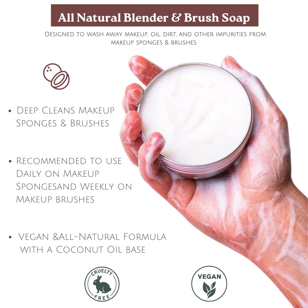 Cinema Secrets Vegan Makeup Brush Cleaner Soap - Deep Cleaning Coconut Oil Formula for Brushes & Sponges - Cruelty-Free & Vegan Beauty Tool Cleanser (3.5 oz) - Perfect for Professional Makeup Artists & Home Beauty Routines