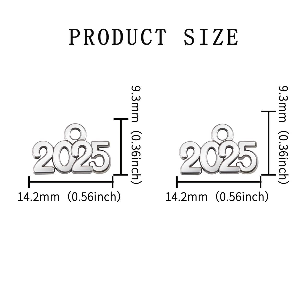 100Pcs Tibetan Alloy Graduation Charms with 2025 & 2024 Year Numbers - DIY Jewelry Making Supplies for Graduation Tassels, New Year Decorations, Christmas Ornaments - Perfect for Crafting, Gift Giving & Party Decor