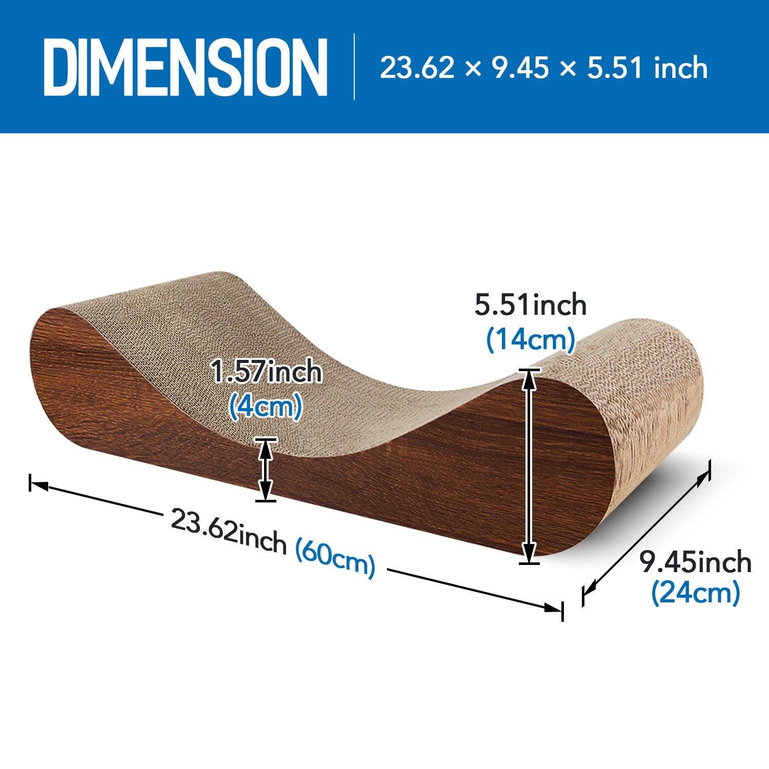 Premium Cat Scratcher & Lounge Bed - Durable Cardboard with Natural Wood Frame - Perfect for Scratching, Lounging & Playtime in Living Rooms & Cat-Friendly Spaces