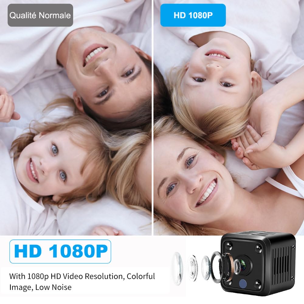 1080P HD Hidden Spy Camera - Mini Wireless WiFi Security Camera with Motion Detection & Night Vision - Best Nanny Cam & Pet Surveillance for Home, Office, Baby Monitoring (Indoor/Outdoor Use)