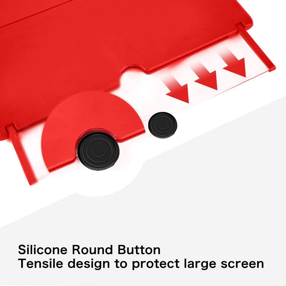 3D Screen Magnifier Amplifier for Smartphones - HD Projector for Movies, Videos & Games | Foldable Phone Stand with Screen Enhancer | Compatible with All Phones (Red) - Perfect for Home Entertainment & Mobile Gaming