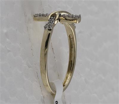10K Gold Diamond Infinity Cross Ring - 1/10 CTTW Genuine Diamond Jewelry for Women - Perfect for Gifts, Weddings & Everyday Elegance