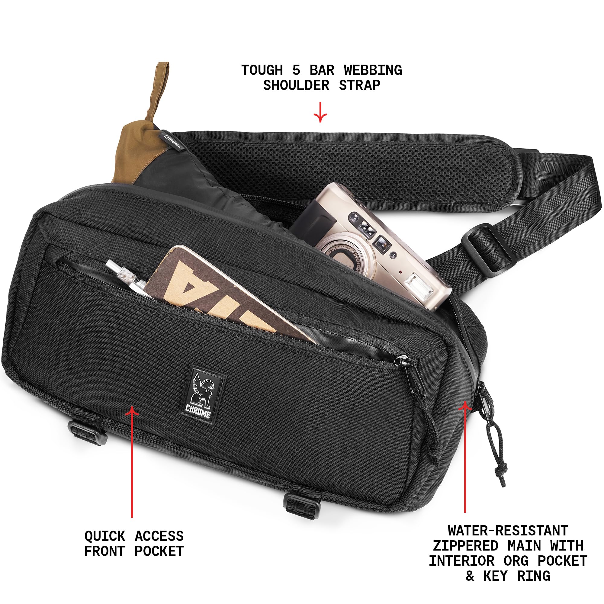 Chrome Industries Mini Kadet Sling Bag - Waterproof Crossbody Messenger Bag for Women & Men | Perfect for Travel, Cycling & Everyday Use