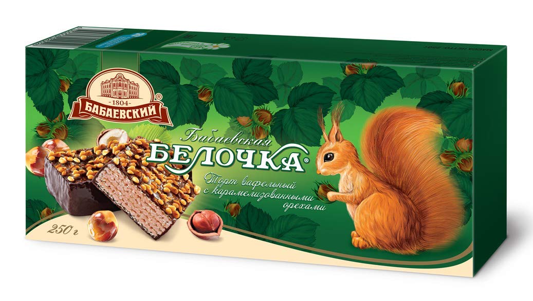 Belochka Chocolate Hazelnut Wafer Cake - 4 Pack | Delicious Snack for Parties, Gifts & Dessert Lovers