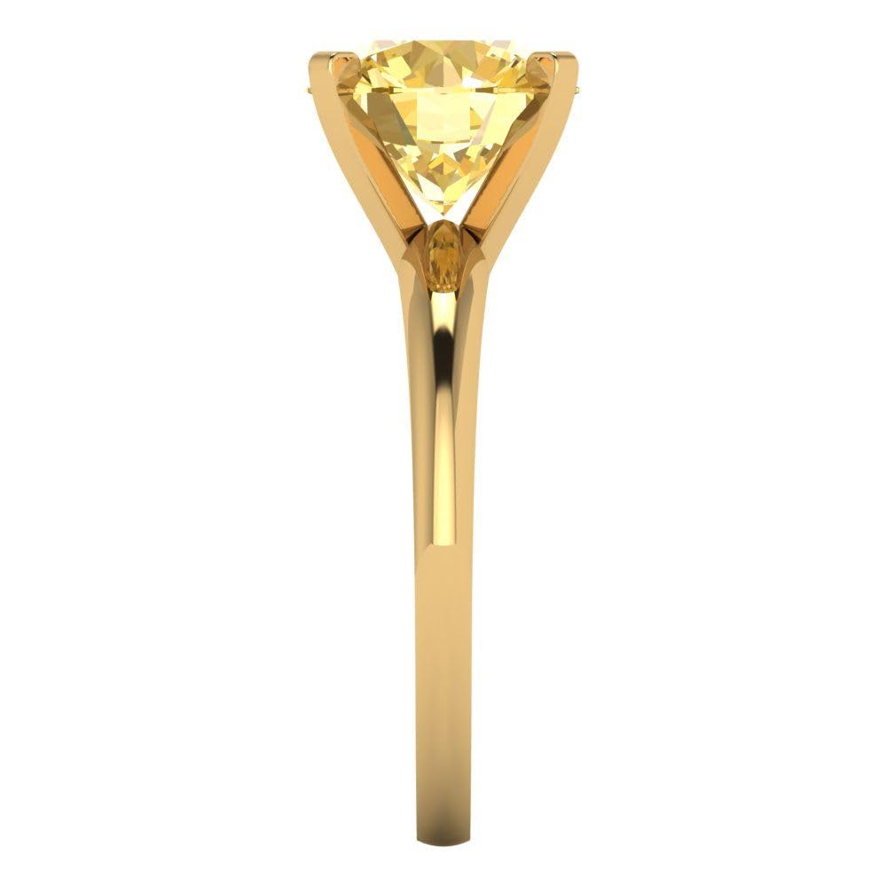 2.50ct Round Cut Natural Yellow Citrine Solitaire Engagement Ring in 18K Yellow Gold - Perfect for Bridal, Promise, and Anniversary Celebrations