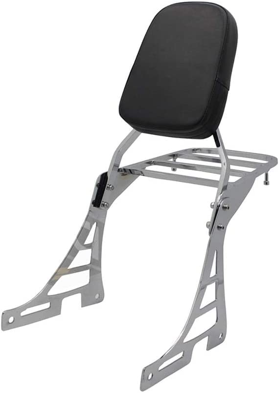 Harley-Davidson Sportster XL 883 1200 Nightster Forty-Eight Sissy Bar Backrest with Luggage Rack (2004-2013, Chrome) - Perfect for Long Rides and Touring Comfort